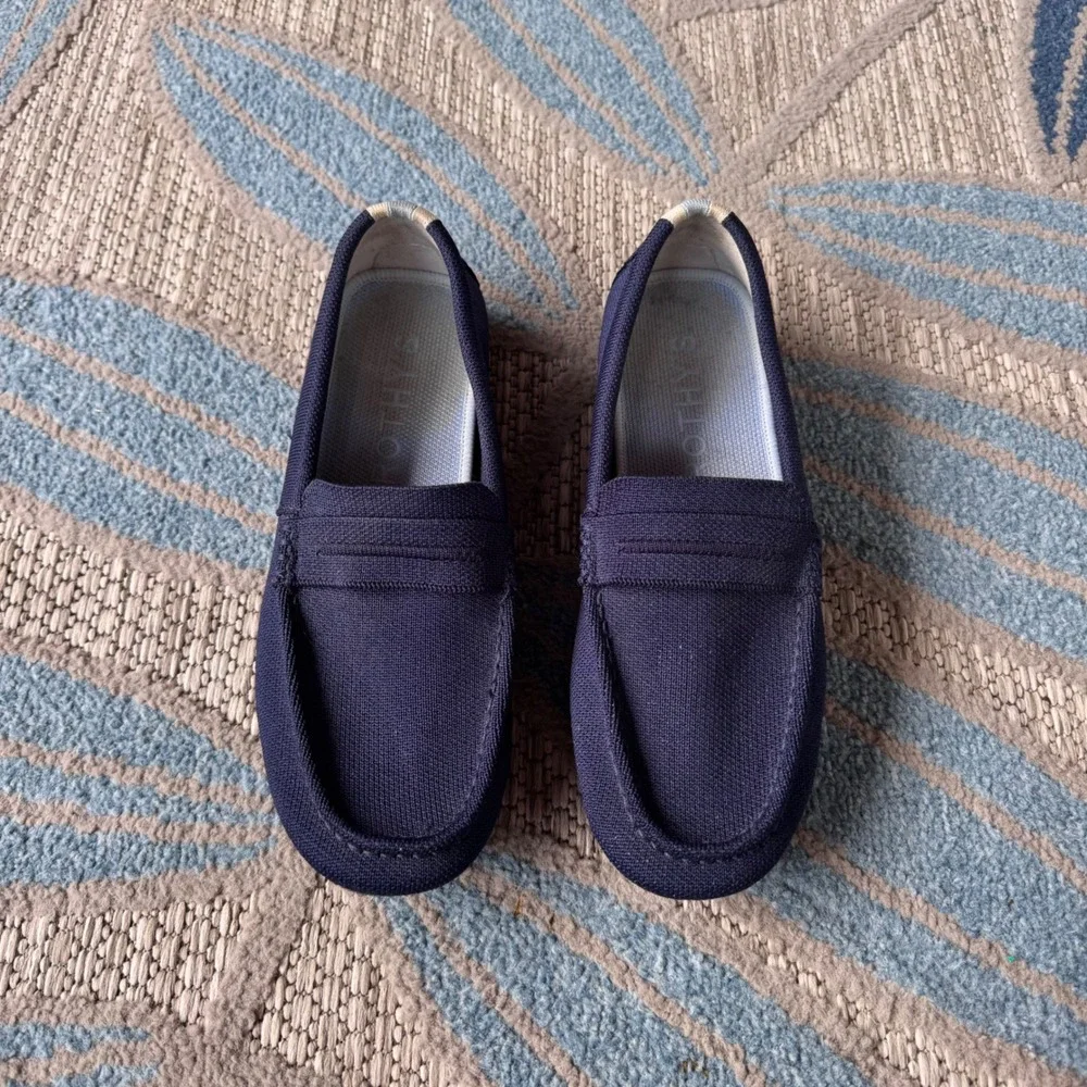 Rothy's The Driver Loafer Navy Blue Sapphire Knit Flats Womens Size 8.5 Washable